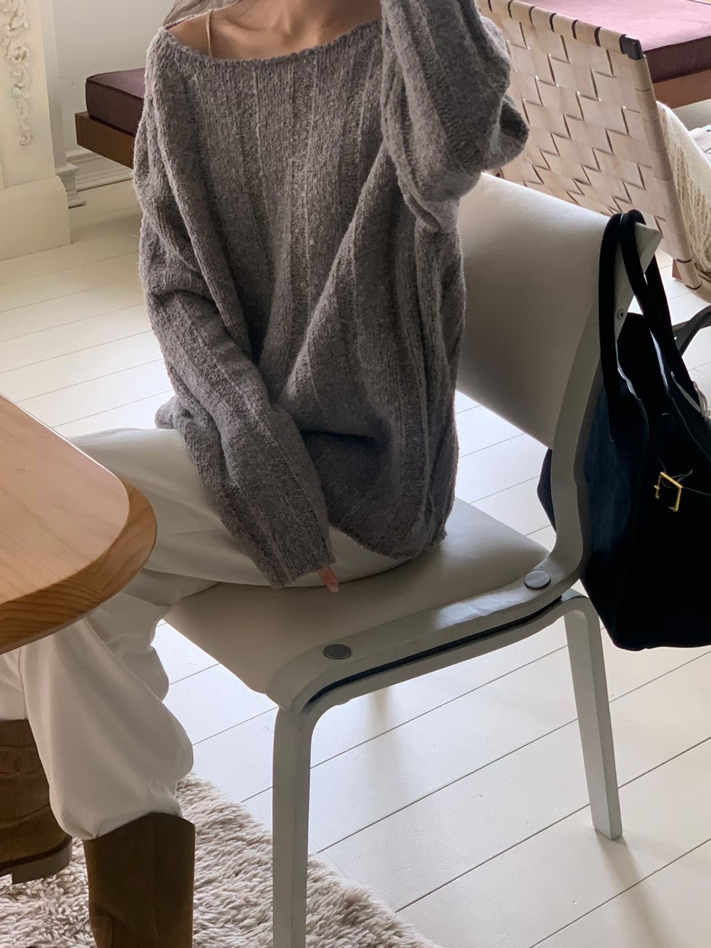 【簡約老錢風 Must Get】Wide Ribbed Cozy Wool Knit | 毛茸茸闊羅紋羊毛針織