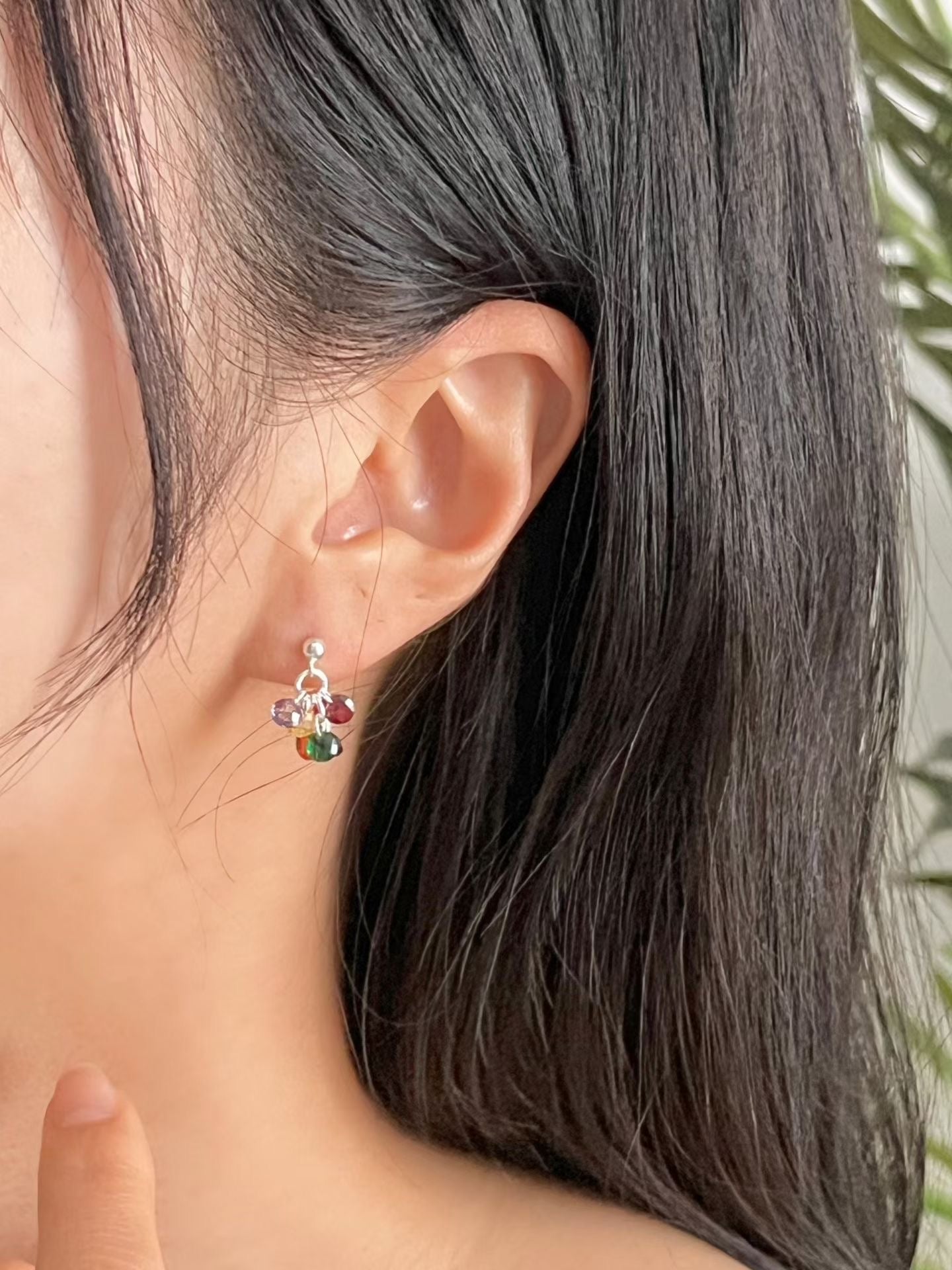 Sheer Bead Cluster Earrings | 清透小束珠耳環