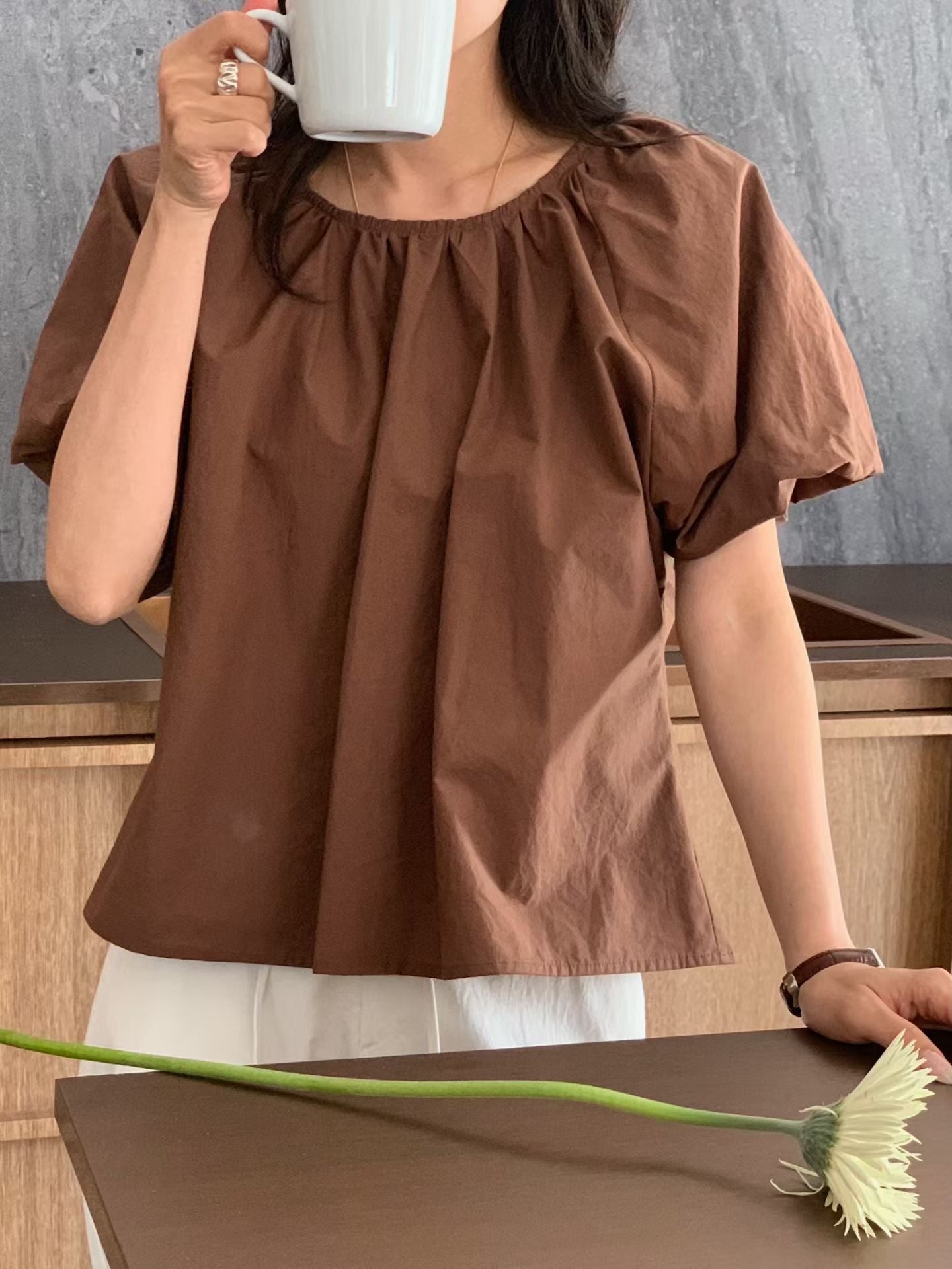 Pure Cotton Summer Balloon Blouse