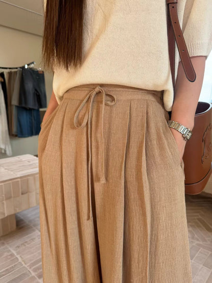 Flowy Summer Linen Essential Pants  | 夏日亞麻垂墜飄逸褲