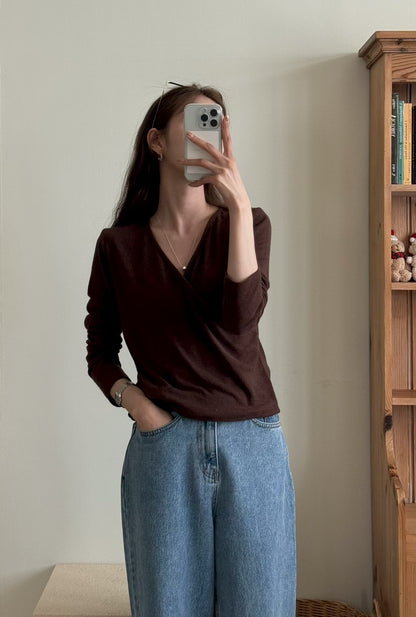 Elegant Wrap Angora Winter Top | 溫柔安哥拉毛搭疊Top