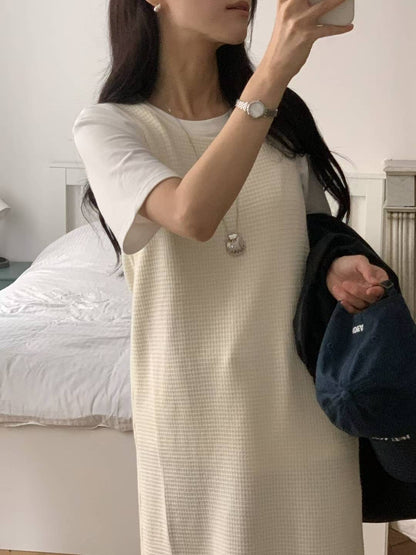 <<秋冬必備百搭OPS>> Waffle Sleeveless OPS