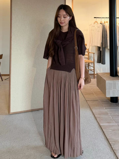 Ribbed Details Tencel Blend Knit | 羅紋天絲針織上衣