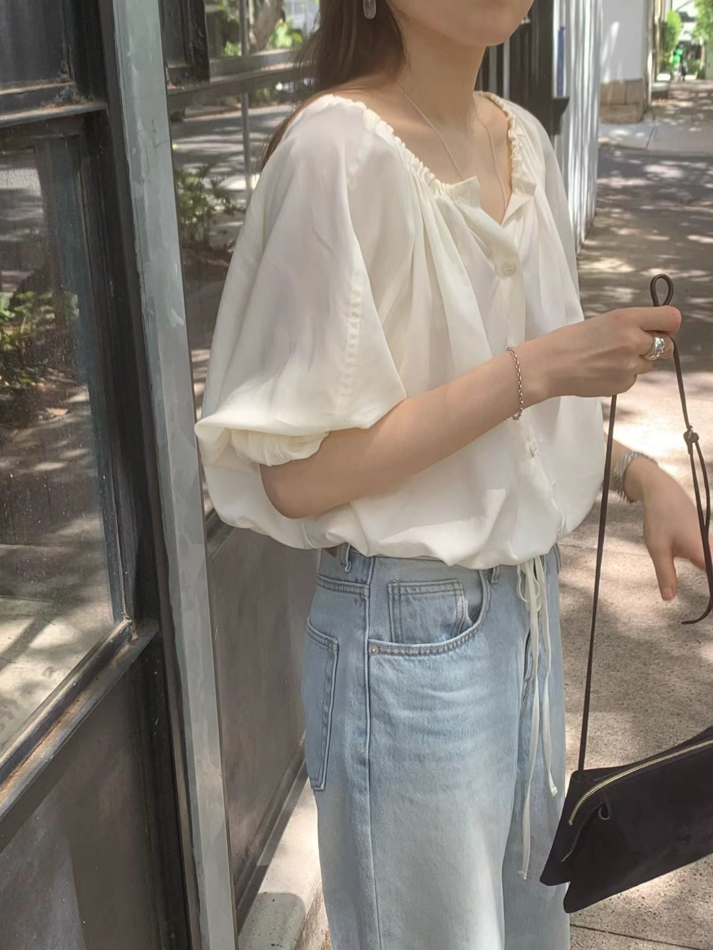 Parisian Bubble String Blouse