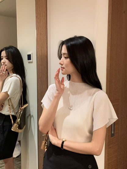 Fine Pleated Elegant Blouse | 精緻壓摺優雅上衣