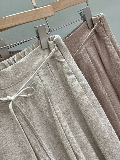 Flowy Summer Linen Essential Pants  | 夏日亞麻垂墜飄逸褲