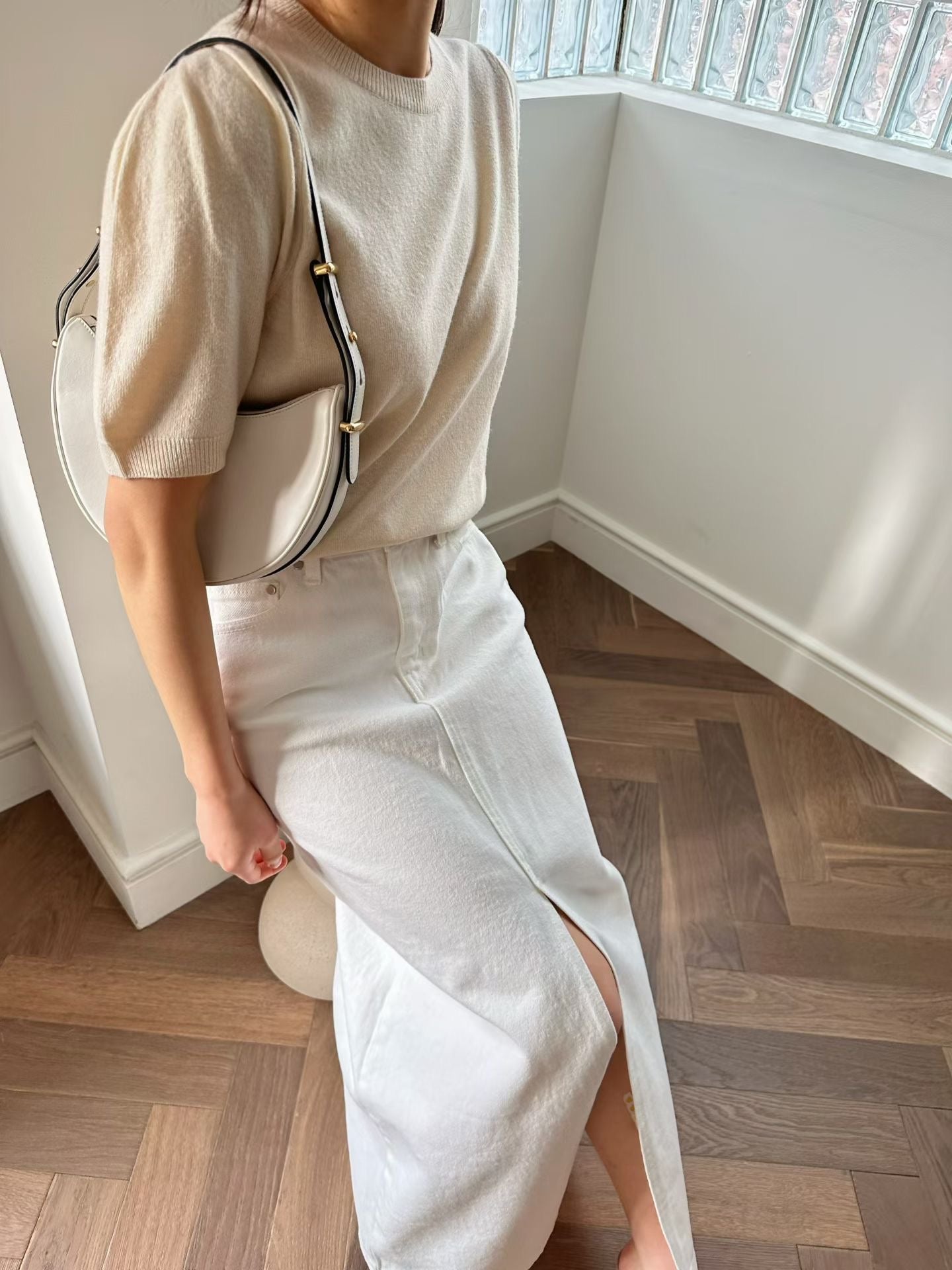 Front Slit Cargo Midi Skirt | 仙氣顯白前開叉長裙