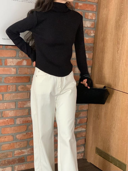 <Delicate Basics> Round Hem High Neck Top | 冬季親膚高領打底Top