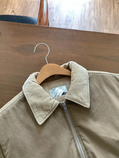 Corduroy Collar Quilted Vest Jacket | 燈芯絨領夾綿背心外套