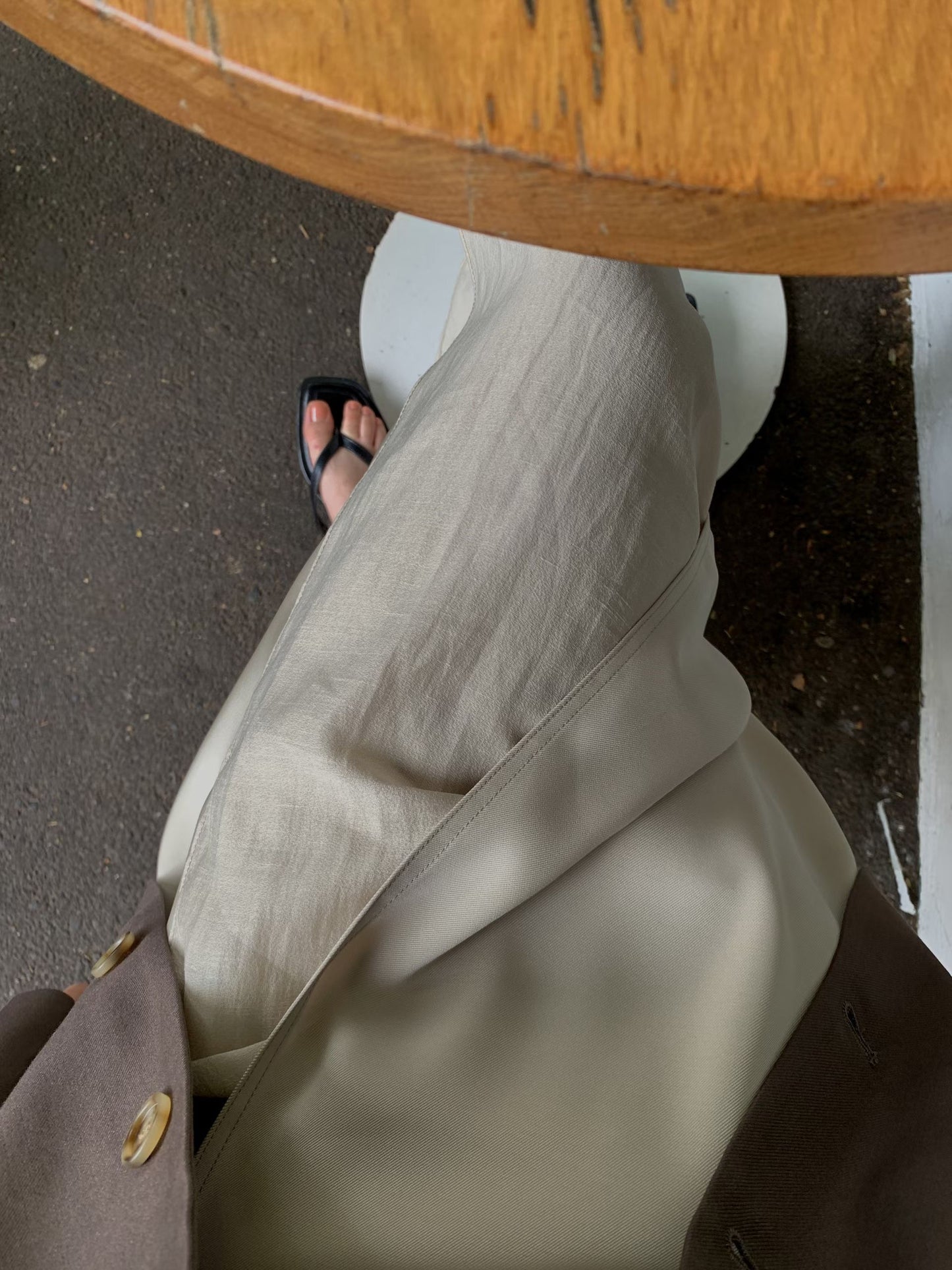 [絲滑飄逸] Layered Ribbon Tie Detail Skirt