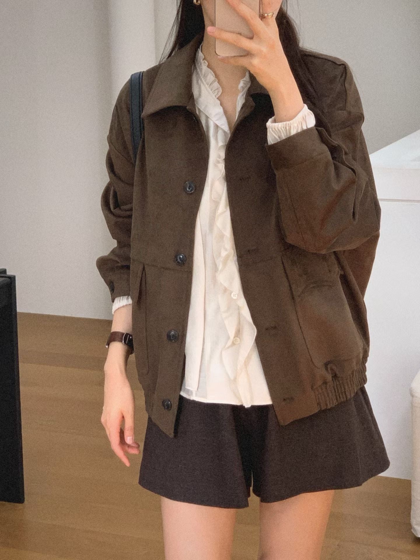 Delicate Fall Floral Ruffles Blouse