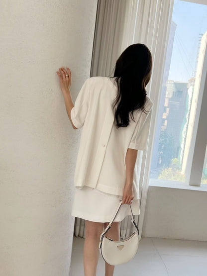 Lace-Trim Layered Blazer | 蕾絲滾邊拼接西裝外套