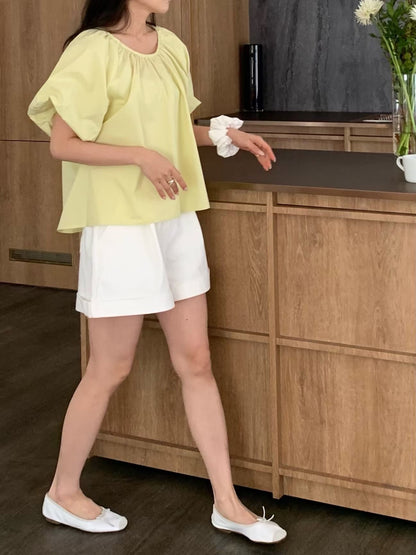 Pure Cotton Summer Balloon Blouse