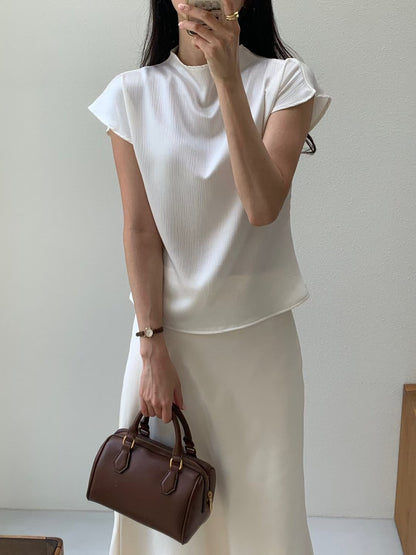 【Monotour 連線】絲滑小飛袖 Silky Capped Sleeves Blouse