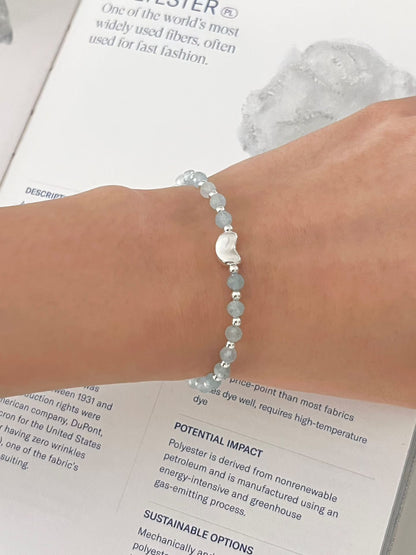 Misty Ice Blue Beaded Bracelet | 冰霧藍串珠手鏈