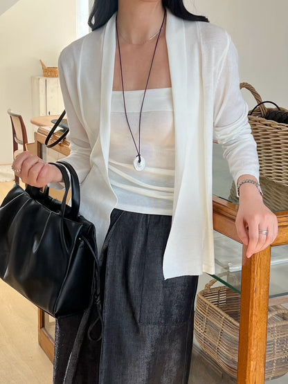 優雅平領背心外套套裝 | Flat Fold Detail Cami & Cardi Set