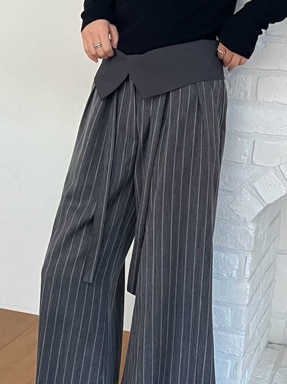 Wide Leg Striped Trousers | 條紋西裝闊褲