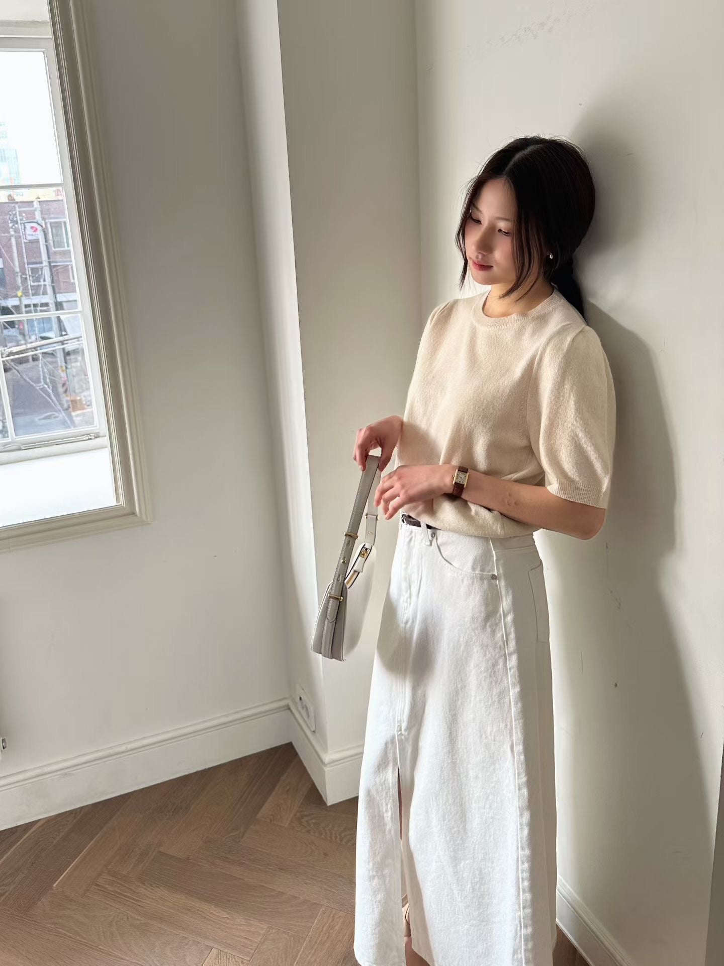 Front Slit Cargo Midi Skirt | 仙氣顯白前開叉長裙