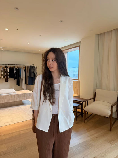 Casual Tailored Linen Blazer  | 休閒挺版亞麻西裝外套