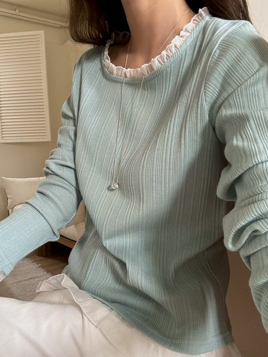 Petite Lace Springtime Top | 小蕾絲滾邊上衣