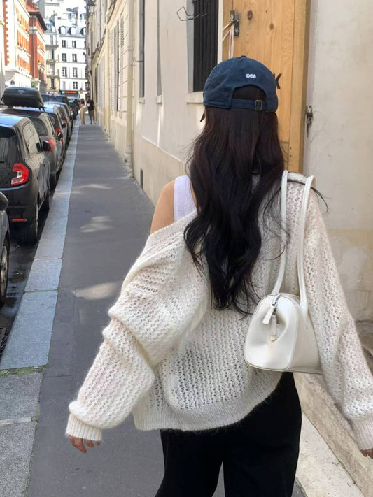 Cozy Knitted Cardigan | 慵懶風縷空針織外套