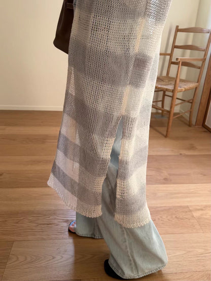 Longline Tropical Linen Cover Knit | 長版亞麻罩針織罩衫