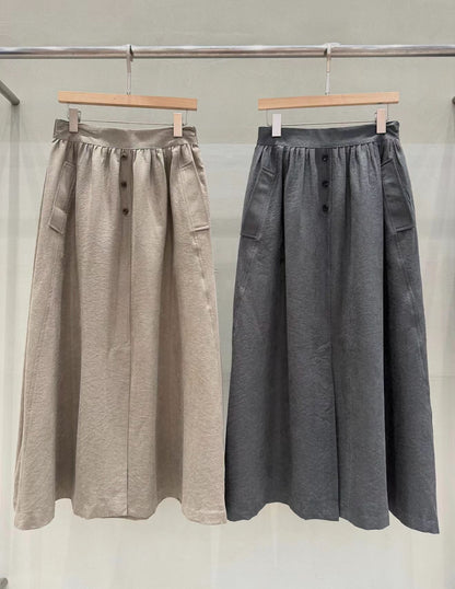 Light Velvety Wide A-Line Skirt |絨感寬A半身裙