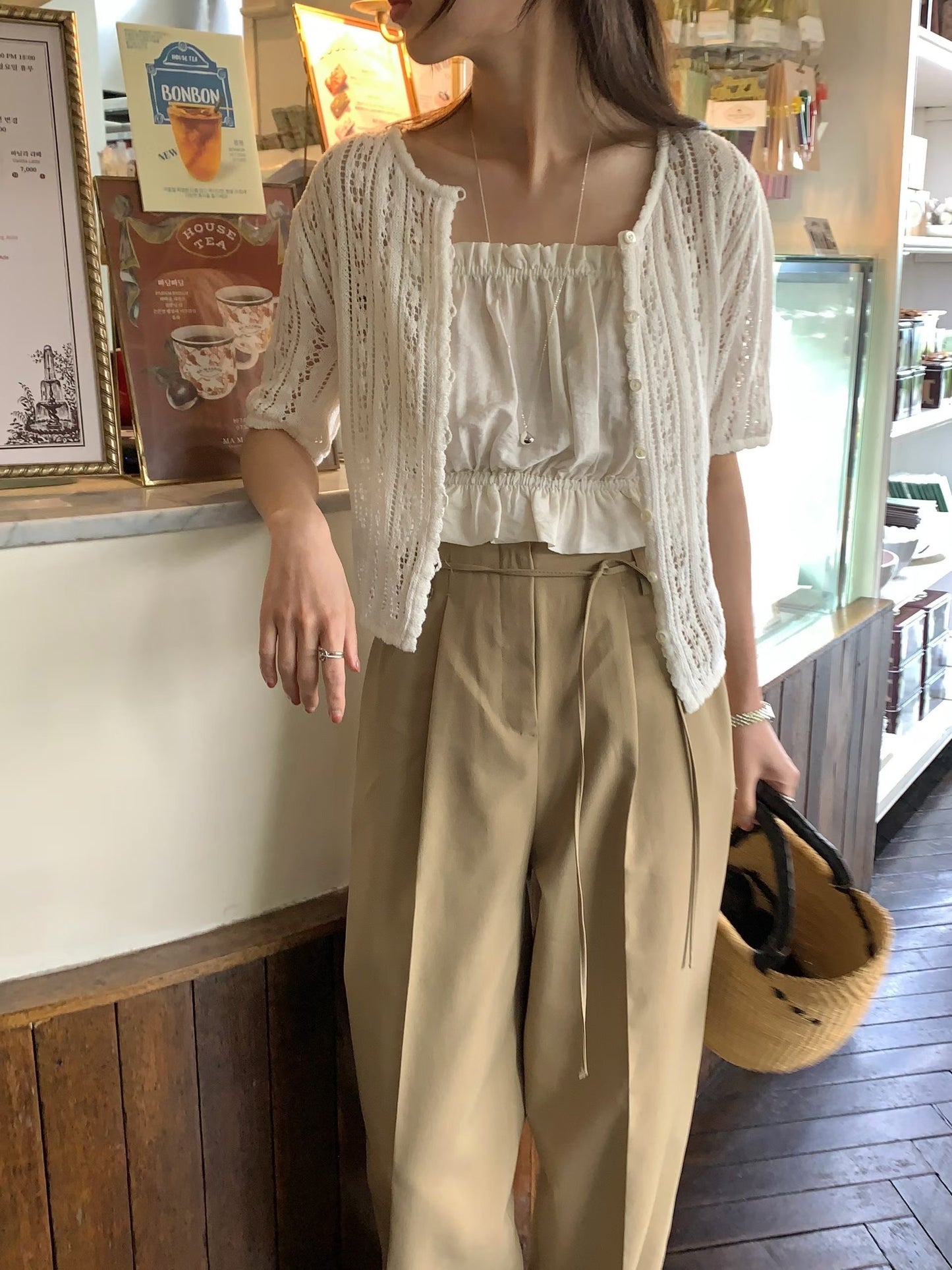 Pure Cotton Crochet Summer Cardigan | 夏日純棉鏤空針織外套