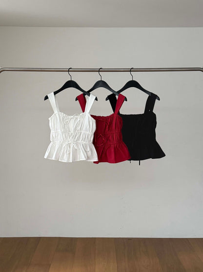 Sweetheart Scrunchie Tank | 甜心領口束結背心