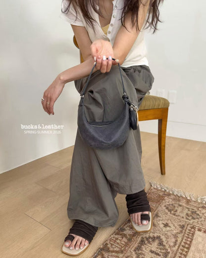 Bucks & Leather Mini Moon Shoulder Bag | 牛皮小月牙手袋