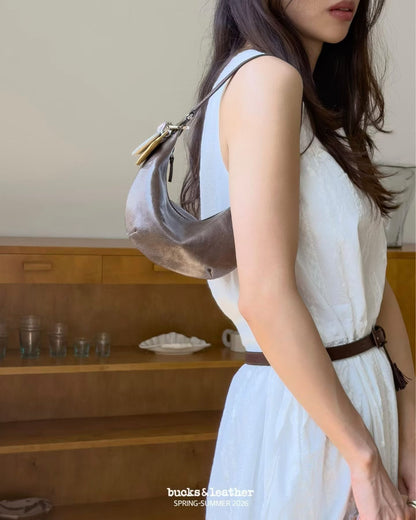 Bucks & Leather Mini Moon Shoulder Bag | 牛皮小月牙手袋