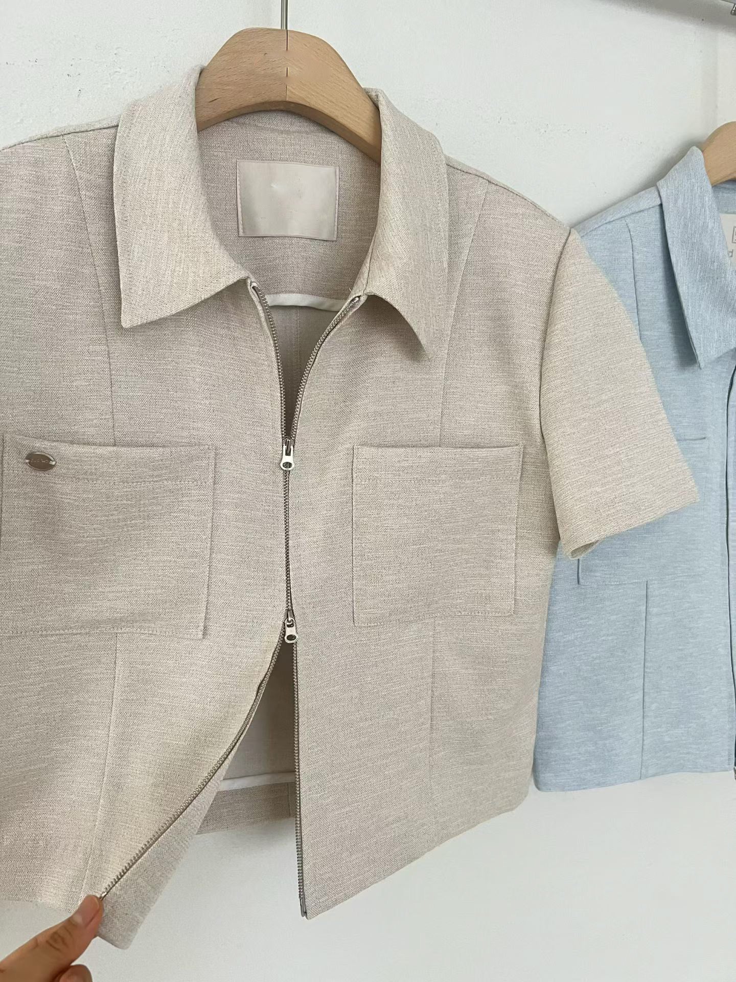 Elegant Tailored Cropped Zip Jacket | 短版拉鍊外套