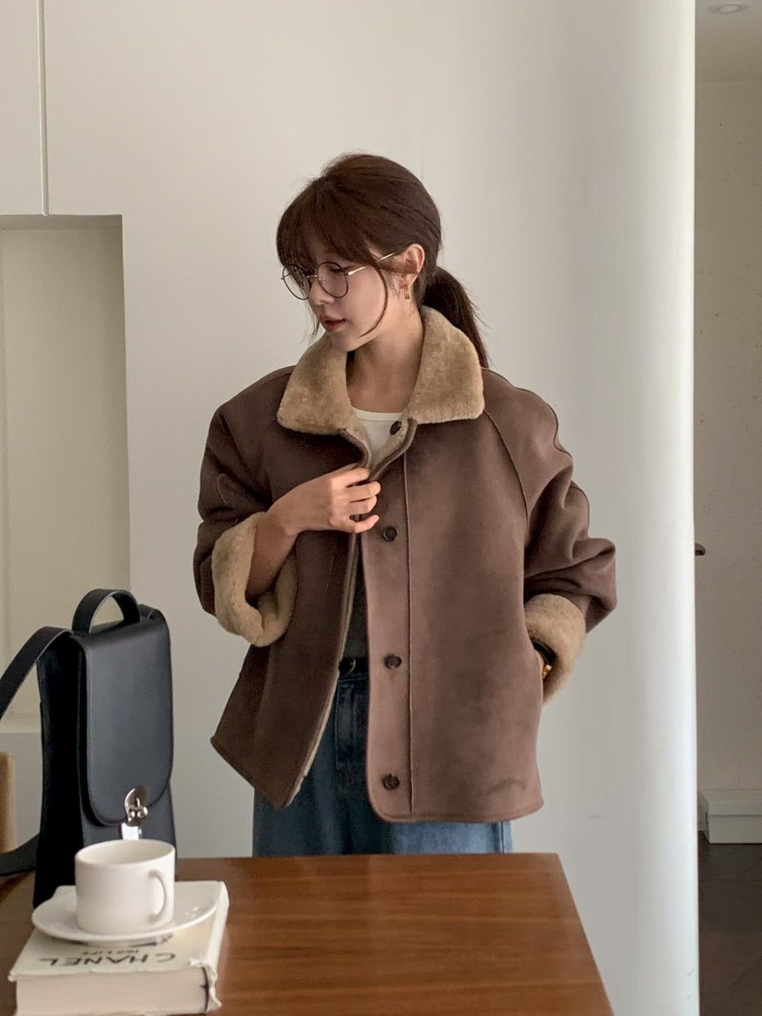 2 Way Reversible Bear Coat | 慕斯觸感雙面小熊外套