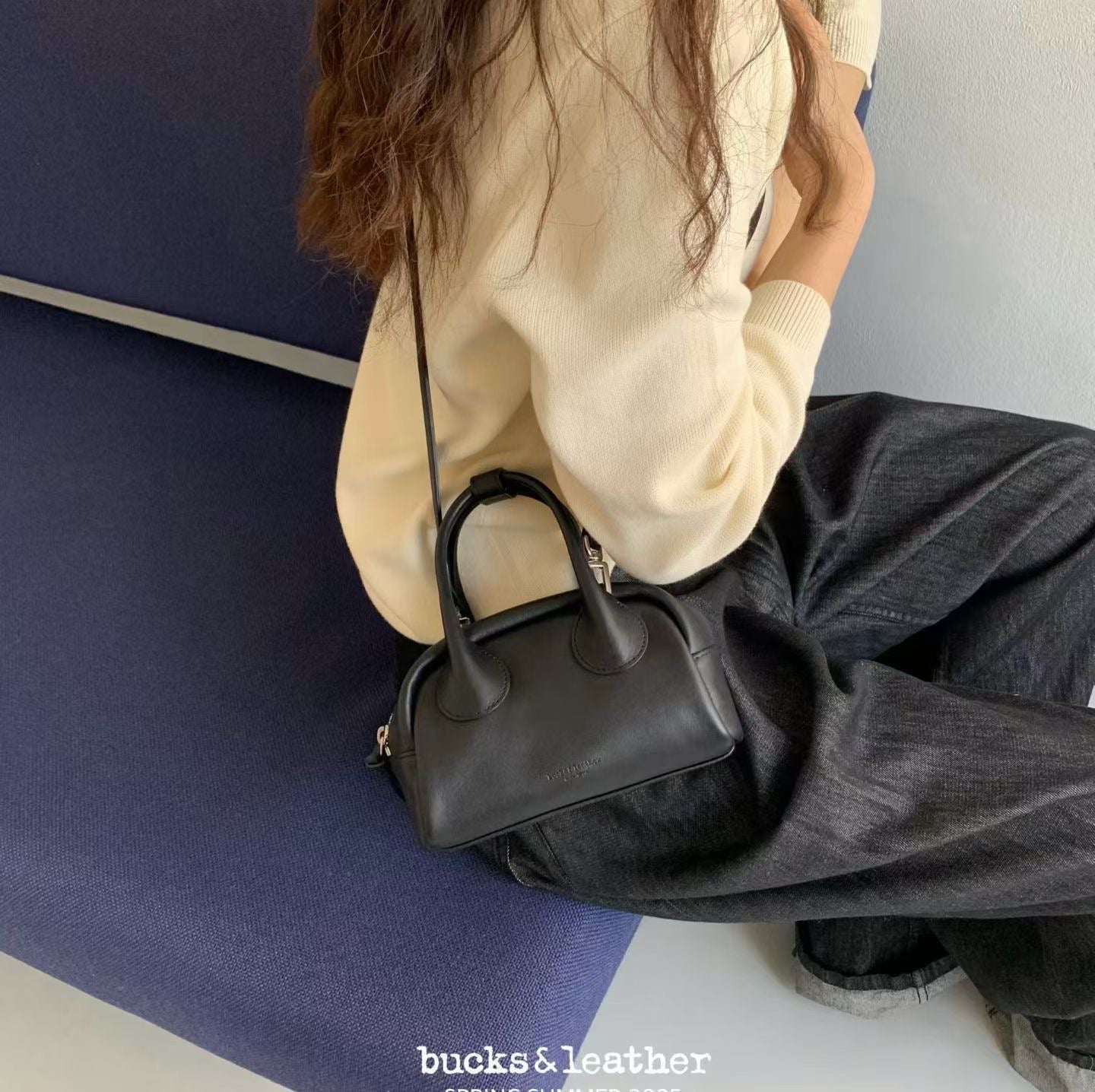 【Monotour 連線】Bucks & Leather Mini Cutie Lambskin Bowling Bag