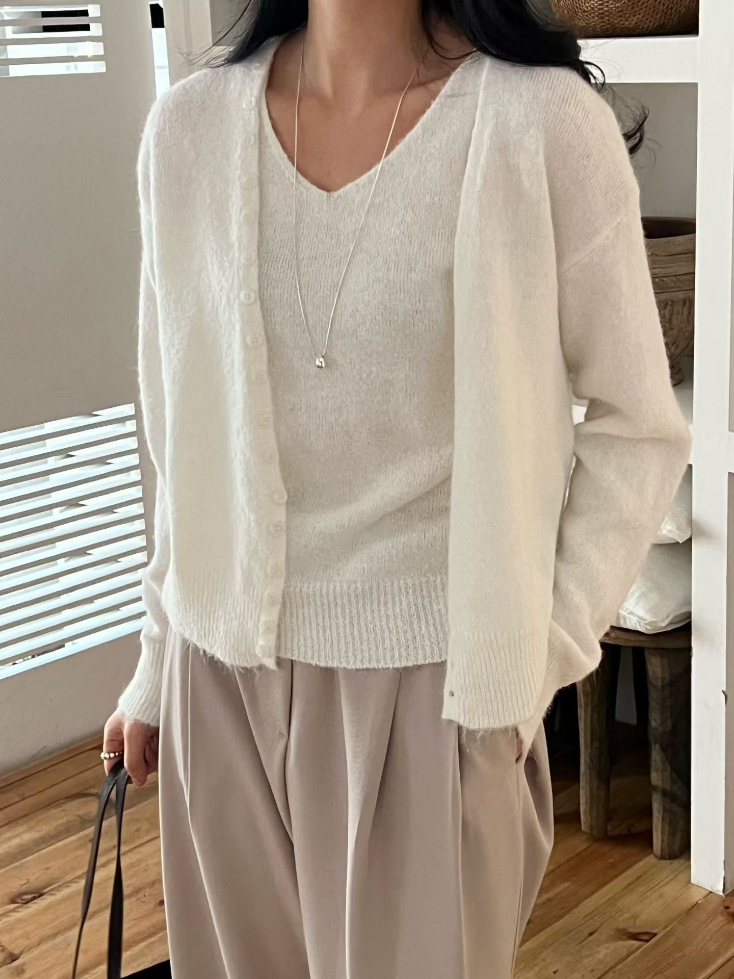 Classic Buttoned Cami & Cardi Set