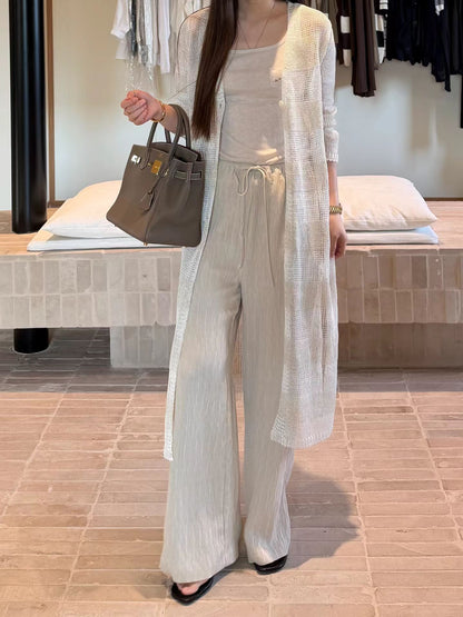 Longline Tropical Linen Cover Knit | 長版亞麻罩針織罩衫
