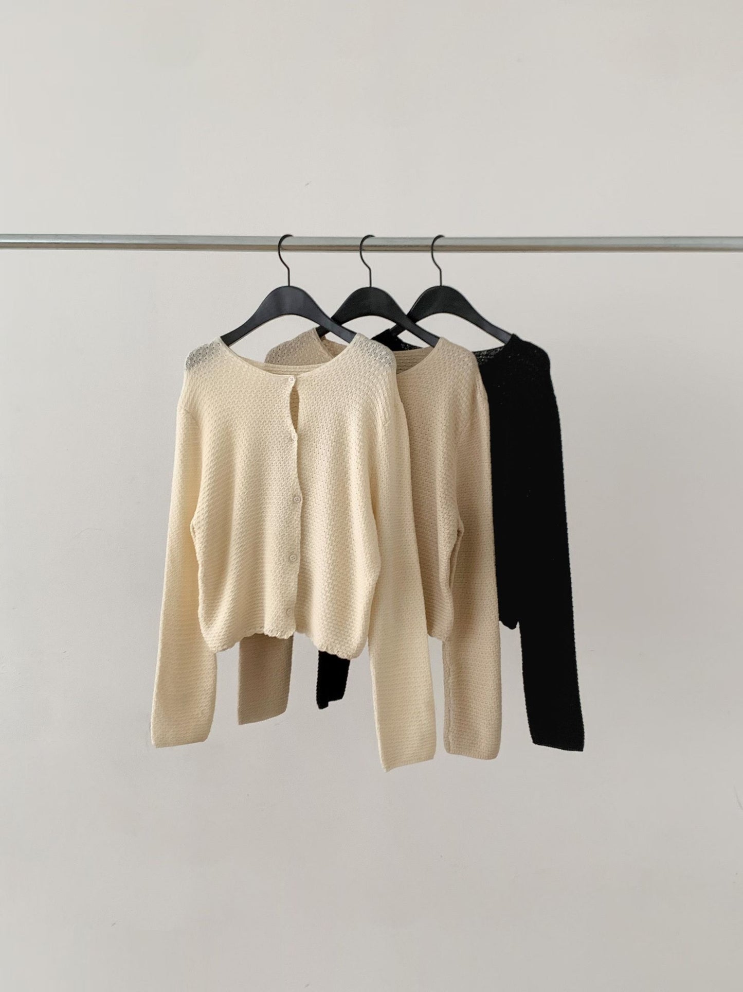 Parisian Waffle Button Up Cardigan | 簡約窩夫鈕扣外套￼
