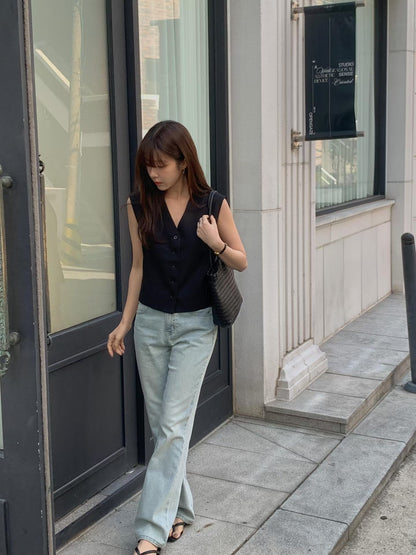 Silky Tailored Button Vest | 絲滑知性美西裝背心