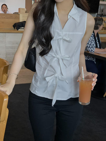 Dolly Ribbon-Accent Top | 蝴蝶綁結背心