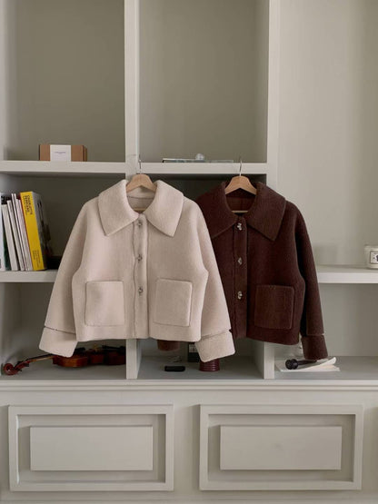 Frosty Teddy Mid Jacket | 小熊羊羔毛短版外套