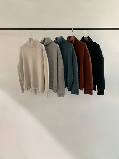 【至高質素布材】Luxurious Baby Alpaca High Neck Knit | 柔霧感羊駝高領上衣