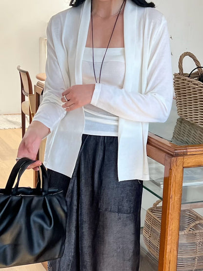 優雅平領背心外套套裝 | Flat Fold Detail Cami & Cardi Set