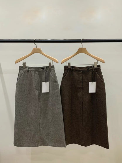 Smooth Tweed Midi Skirt | 溫柔直身中長裙