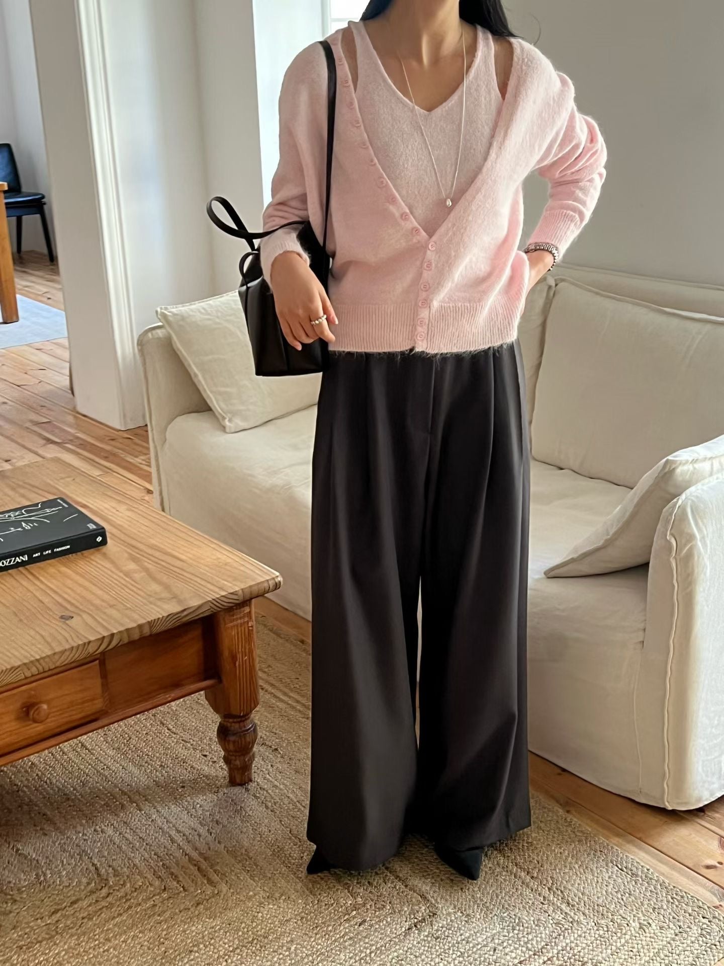 Classic Buttoned Cami & Cardi Set