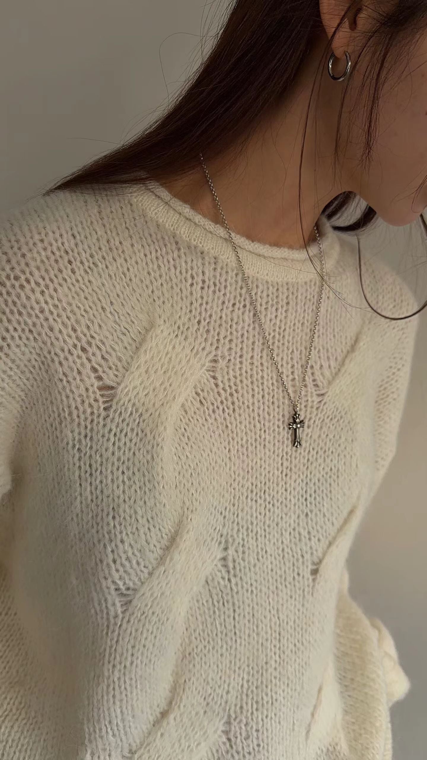 Oversized Alpaca Cable Knit | 寬版麻花羊駝針織