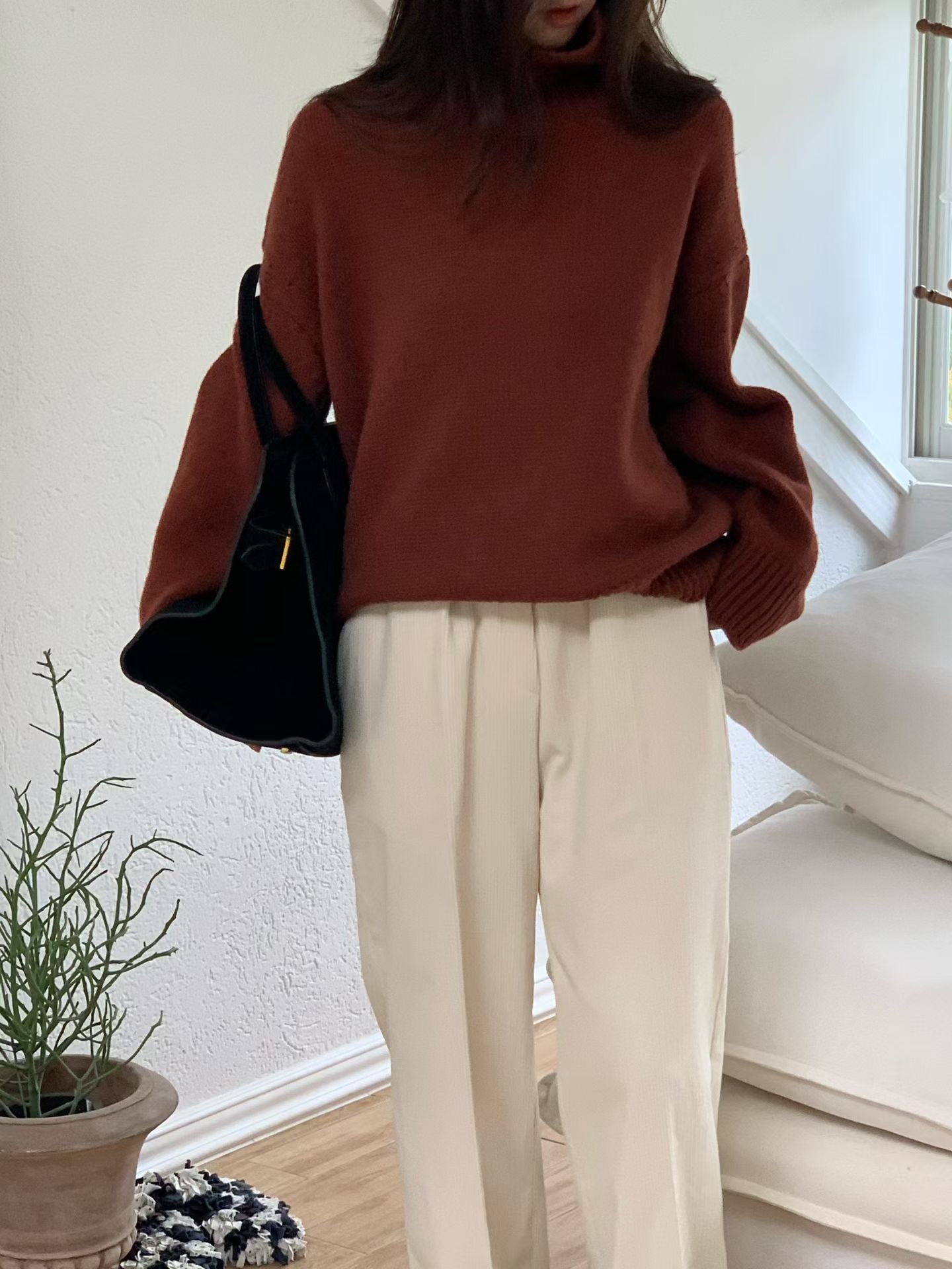 【至高質素布材】Luxurious Baby Alpaca High Neck Knit | 柔霧感羊駝高領上衣