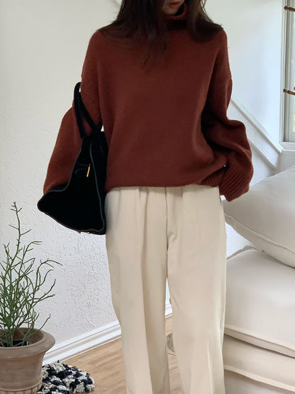 【至高質素布材】Luxurious Baby Alpaca High Neck Knit | 柔霧感羊駝高領上衣