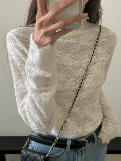 Romance Snowy Lace Top | 溫柔粉雪Lace上衣