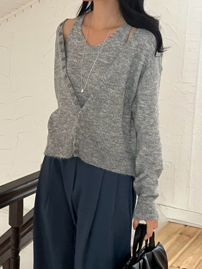Classic Buttoned Cami & Cardi Set