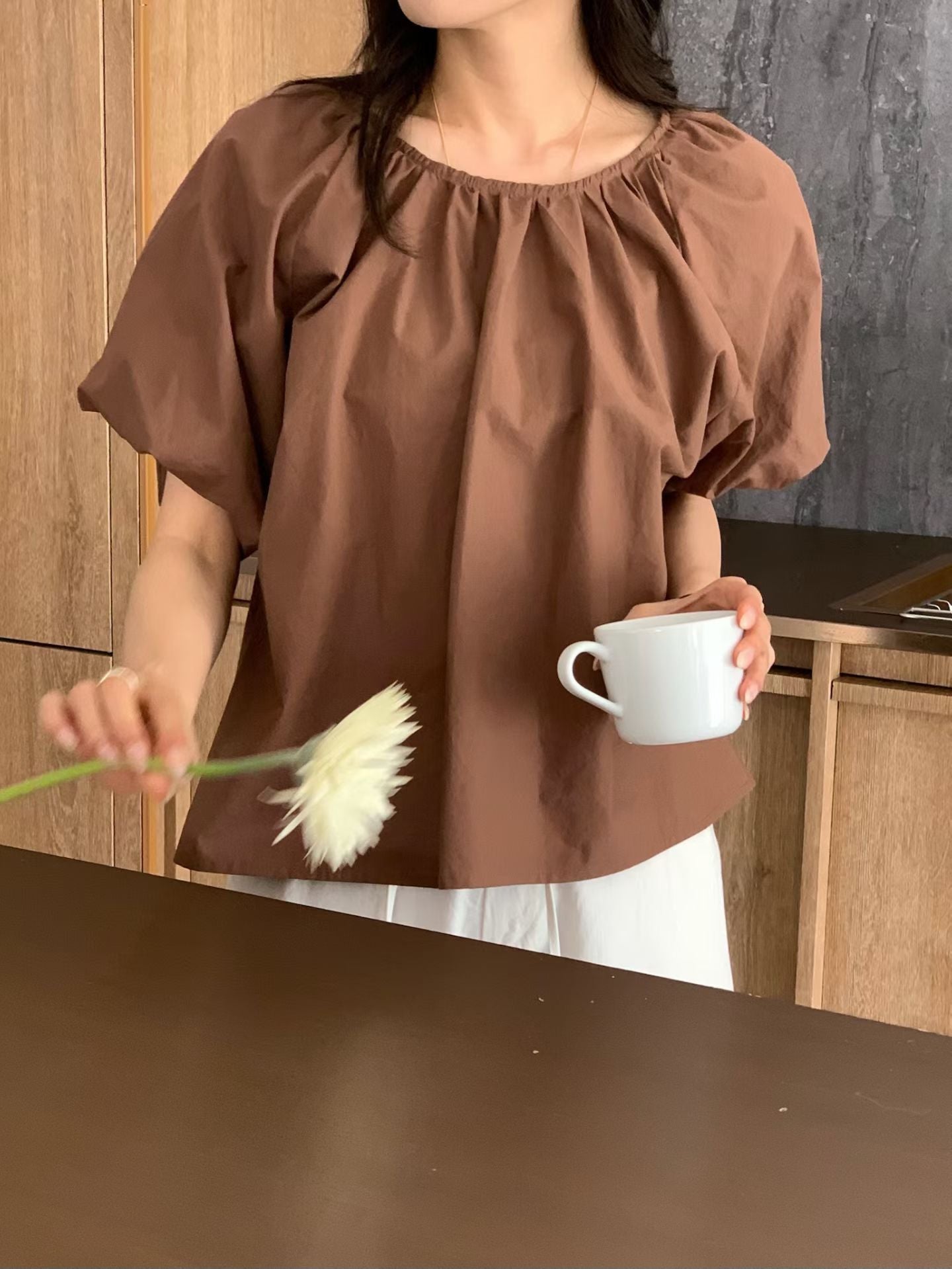 Pure Cotton Summer Balloon Blouse